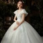 Chic / Belle Ivoire La Mariée Robe De Mariée 2020 Empire V-Cou Manches Courtes Dos Nu Perlage Paillettes Cathedral Train Volants
