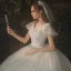 Chic / Belle Ivoire La Mariée Robe De Mariée 2020 Empire V-Cou Manches Courtes Dos Nu Perlage Paillettes Cathedral Train Volants