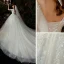 Chic / Belle Ivoire La Mariée Robe De Mariée 2020 Empire V-Cou Manches Courtes Dos Nu Perlage Paillettes Cathedral Train Volants