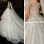 Chic / Belle Champagne La Mariée Robe De Mariée 2020 Robe Boule De l'épaule Manches Courtes Dos Nu Appliques Paillettes Cathedral Train Volants