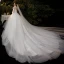 Victorian Style Champagne Bridal Wedding Dresses 2020 Ball Gown See-through Scoop Neck Puffy Long Sleeve Backless Appliques Sequins Cathedral Train Ruffle