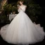 Victorian Style Champagne Bridal Wedding Dresses 2020 Ball Gown See-through Scoop Neck Puffy Long Sleeve Backless Appliques Sequins Cathedral Train Ruffle