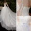Victorian Style Champagne Bridal Wedding Dresses 2020 Ball Gown See-through Scoop Neck Puffy Long Sleeve Backless Appliques Sequins Cathedral Train Ruffle