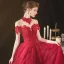 Chinese style Burgundy Engagement Prom Dresses 2020 A-Line / Princess See-through High Neck Short Sleeve Backless Sequins Beading Glitter Tulle Floor-Length / Long Ruffle