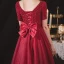 Élégant Bordeaux De Fiançailles Robe De Bal 2020 Princesse Encolure Carrée Manches Courtes Ceinture Perlage Glitter Tulle Longue Volants Dos Nu Robe De Ceremonie