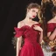 Chic / Beautiful Burgundy Engagement Prom Dresses 2020 A-Line / Princess Off-The-Shoulder Short Sleeve Appliques Lace Beading Glitter Tulle Floor-Length / Long Ruffle Backless Formal Dresses