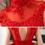 Style Chinois Rouge La Mariée Robe De Mariée 2020 Robe Boule Transparentes Col Haut Sans Manches Dos Nu Appliques En Dentelle Perlage Cathedral Train Volants