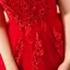 Style Chinois Rouge La Mariée Robe De Mariée 2020 Robe Boule Transparentes Col Haut Sans Manches Dos Nu Appliques En Dentelle Perlage Cathedral Train Volants