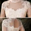 Erschwinglich Champagner Garten / Im Freien Brautkleider / Hochzeitskleider 2020 A Linie Durchsichtige Stehkragen Ärmellos Rückenfreies Spitze Applikationen Perlenstickerei Quaste Sweep / Pinsel Zug Rüschen