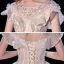 Chic / Beautiful Champagne Bridal Wedding Dresses 2020 Ball Gown See-through Scoop Neck Sleeveless Backless Appliques Lace Sequins Cathedral Train Ruffle