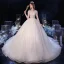 Mode Champagne La Mariée Robe De Mariée 2020 Robe Boule V-Cou Manches Courtes Perlage Perle Glitter Tulle Cathedral Train Volants
