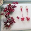 Fashion Burgundy Velour Flower Bridal Jewelry 2020 Rhinestone Pearl Earrings Headpieces Accessories Bridal Hair Accessories