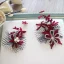 Fashion Burgundy Velour Flower Bridal Jewelry 2020 Rhinestone Pearl Earrings Headpieces Accessories Bridal Hair Accessories