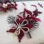Fashion Burgundy Velour Flower Bridal Jewelry 2020 Rhinestone Pearl Earrings Headpieces Accessories Bridal Hair Accessories