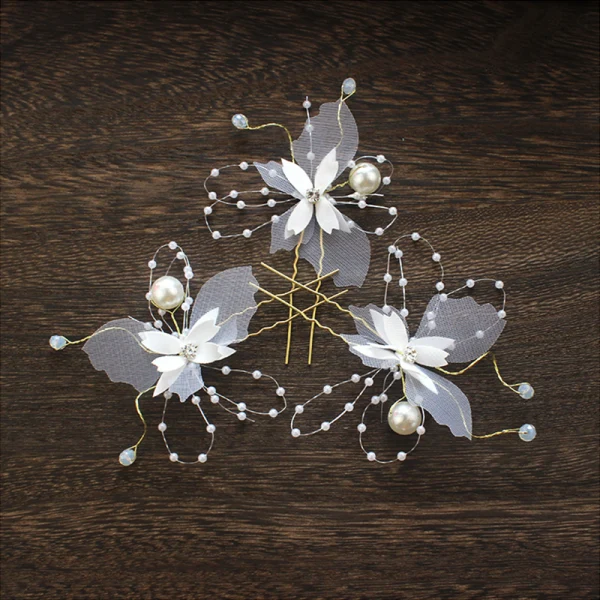 Flower Fairy Ivory Silk Flower Bridal Jewelry 2020 Butterfly Beading Earrings Headbands Bridal Hair Accessories