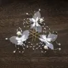 Hada de las flores Marfil Flor de seda Joyas 2020 mariposa Rebordear Pendientes Cintas para la cabeza Tocados de novia