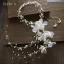 Elegant Ivory Silk Flower Headbands Bridal Hair Accessories 2020 Alloy Pearl Earrings Headpieces Bridal Jewelry