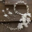 Elegant Ivory Silk Flower Headbands Bridal Hair Accessories 2020 Alloy Pearl Earrings Headpieces Bridal Jewelry