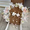 Flower Fairy Ivory Hair Hoop Bridal Hair Accessories 2020 Alloy Silk Flower Tassel Earrings Beading Headpieces Bridal Jewelry