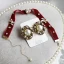 Vintage Burgunder Velour Hodepynt Halskjede 2020 Perle Rhinestone Øredobber Tilbehør