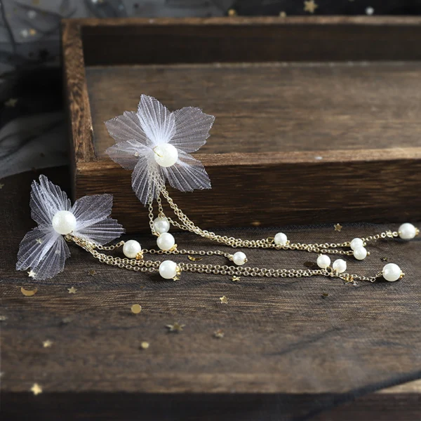Charmig Guld Brudsmycken 2020 Legering siden Blomma Pärla Rhinestone Halsband Örhängen Tiara Brud Huvudbonad