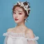 Chic / Beautiful Gold Bridal Jewelry 2020 Alloy Beading Pearl Tassel Earrings Hair Hoop Headpieces Wedding Accessories
