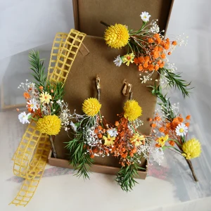 Amazing Unique Orange Headbands Flower Bridal Hair Accessories 2020 Earrings Headpieces Accessories