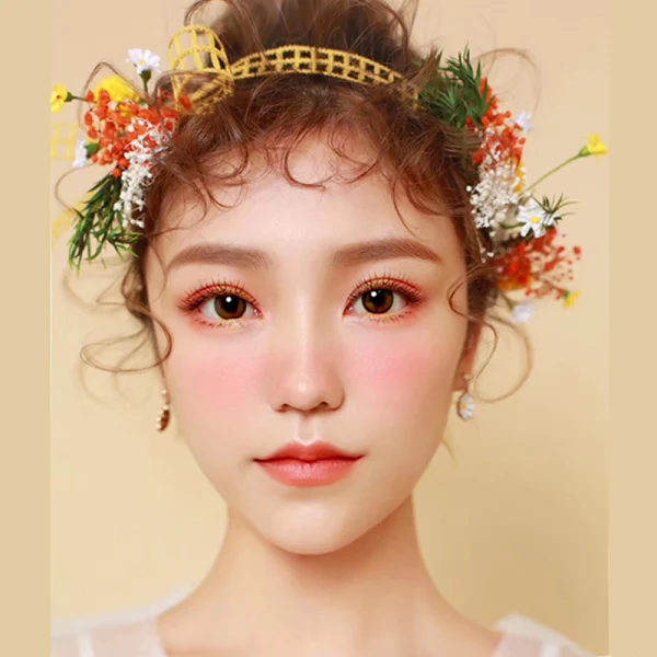 Amazing / Unique Orange Headbands Flower Bridal Hair Accessories 2020 Earrings Headpieces Accessories