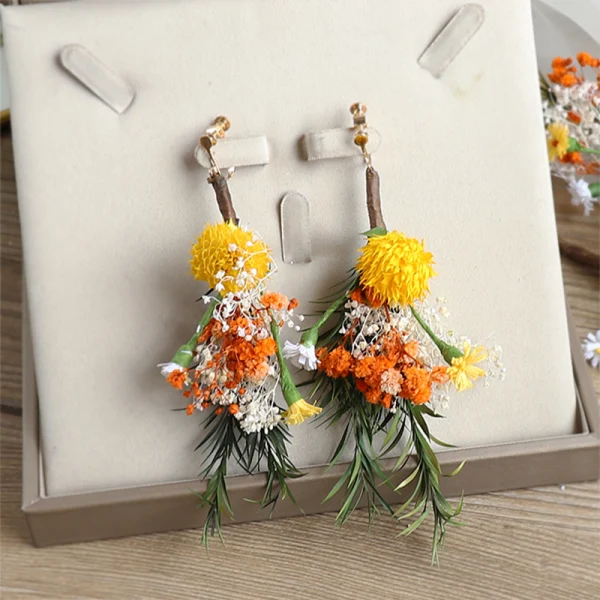 Amazing / Unique Orange Headbands Flower Bridal Hair Accessories 2020 Earrings Headpieces Accessories