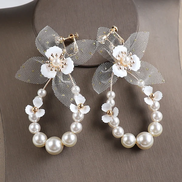 Chic / Beautiful Gold Headpieces Earrings Bridal Jewelry 2020 Alloy Beading Pearl Wedding Accessories