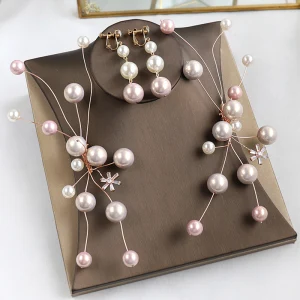 Modest Simple Gold Earrings Headpieces Bridal Jewelry 2020 Alloy Pearl Wedding Accessories