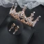 Classic Gold Tiara Earrings Necklace Bridal Jewelry 2020 Alloy Beading Pearl Rhinestone Wedding Accessories