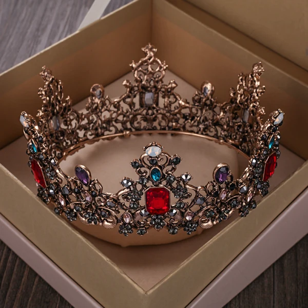 Vintage Barokk Bronse Tiara Øredobber Brudesmykker 2020 Legering Rhinestone Bryllup Tilbehør