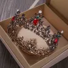 Vintage / Originale Baroque Bronze Tiare Boucles D'Oreilles Bijoux Mariage 2020 Alliage Faux Diamant Mariage Accessorize