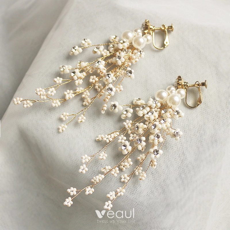 White Hydrangea Pressed Flower Bridal Earrings with Freshwater Pearls- –  IMPRESSED by nature - pressed flower jewelry + bouquet preservation