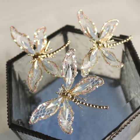 Unique Gold Schmetterling Kopfschmuck Haarschmuck Braut  2020 Legierung Kristall Hochzeit Brautaccessoires