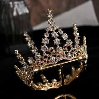 Classic Gold Birthday Tiara Bridal Hair Accessories 2020 Alloy Rhinestone Accessories