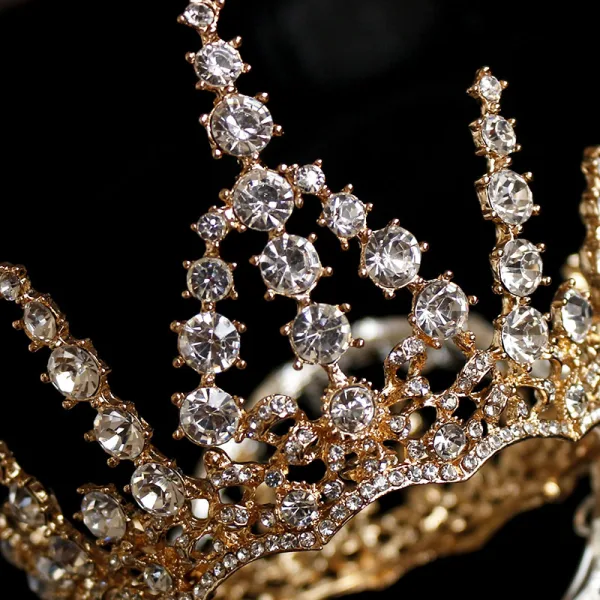 Klassieke Goud Verjaardag Tiara Bruids Haaraccessoires 2020 Legering Rhinestone Accessoires