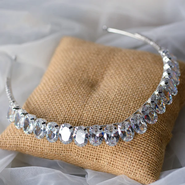 Enkel Sølv Rhinestone Tiara Har Tilbehor 2020 Legering Bryllup Tilbehør