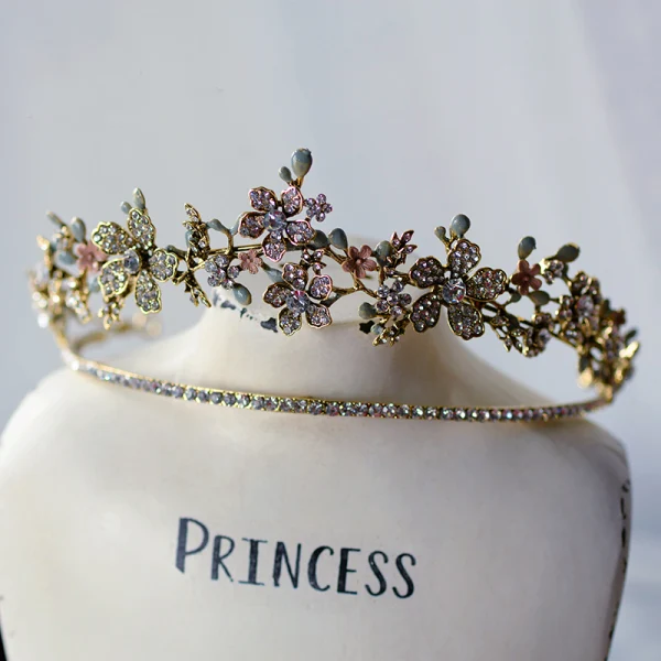 Elegant Gold Tiara Bridal Hair Accessories 2020 Alloy Rhinestone Wedding Accessories