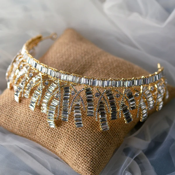 Amazing / Unique Gold Tiara Bridal Hair Accessories 2020 Alloy Rhinestone Wedding Accessories