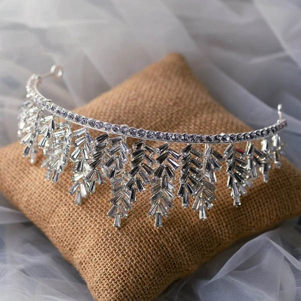 Chic / Belle Argenté Tiare Accessoire Cheveux Mariage 2020 Alliage Faux Diamant Mariage Accessorize