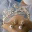 High-end Gull Øredobber Tiara Brudesmykker 2020 Legering Beading Perle Bryllup Tilbehør