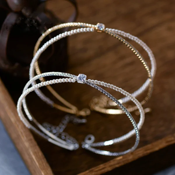 Vintage / Retro Pearl Rhinestone Tiara Bridal Hair Accessories 2020 Alloy Wedding Accessories