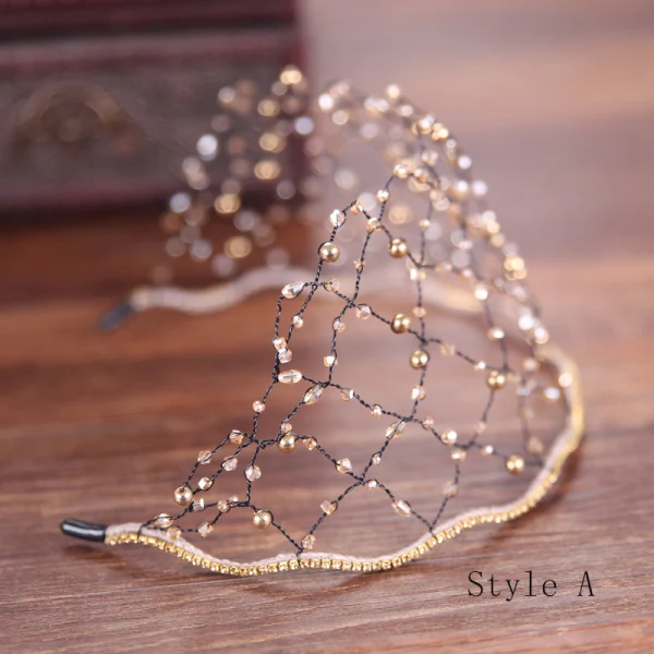 Amazing / Unique Gold Tiara Bridal Hair Accessories 2020 Alloy Beading Rhinestone Pierced Wedding Accessories