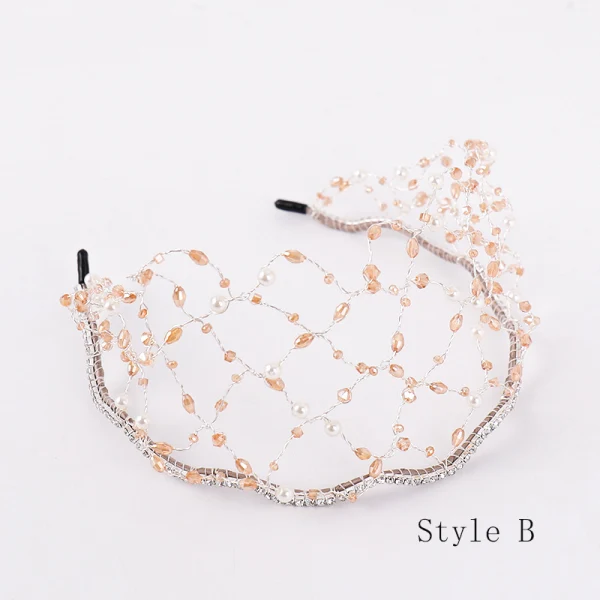Amazing / Unique Gold Tiara Bridal Hair Accessories 2020 Alloy Beading Rhinestone Pierced Wedding Accessories