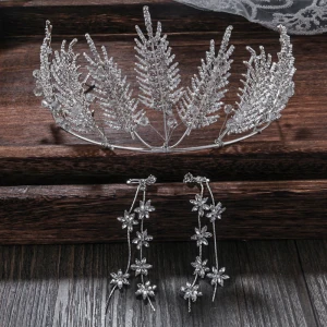Chic Belle Argenté Mariage Accessorize 2020 Alliage Faux Diamant Tiare Gland Boucles D 039 Oreilles Bijoux Mariage