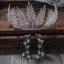 Chic / Beautiful Silver Wedding Accessories 2020 Alloy Rhinestone Tiara Tassel Earrings Bridal Jewelry