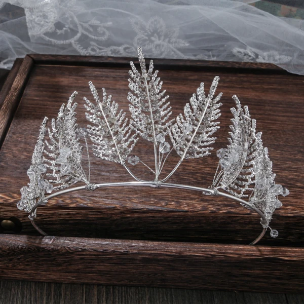 Chic / Beautiful Silver Wedding Accessories 2020 Alloy Rhinestone Tiara Tassel Earrings Bridal Jewelry