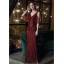 Chic / Belle Doré Robe De Soirée 2020 Trompette / Sirène V-Cou Manches Courtes Faux Diamant Paillettes Longue Dos Nu Robe De Ceremonie